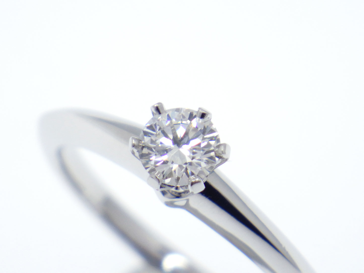 Tiffany & Co. Solitaire Setting Diamond 0.23ct Engagement Ring in Platinum Pt950 - EU:50 / IT:10 / US:5.25