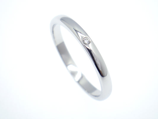 Tiffany & Co. Elsa Peretti Single Diamond Stacking Band Ring in Platinum Pt950 - EU:61 / IT:21 / US:9.5