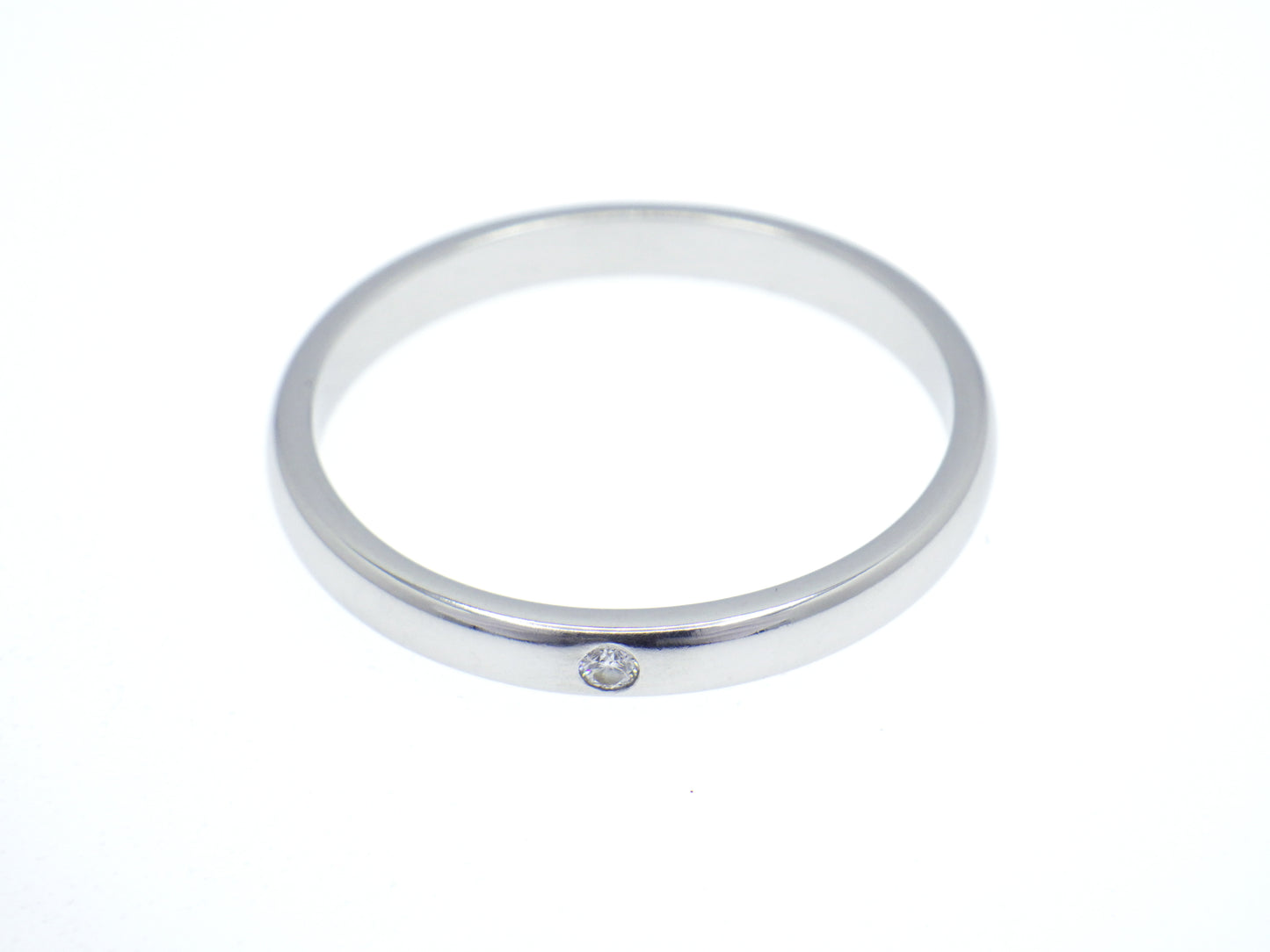 Tiffany & Co. Elsa Peretti Single Diamond Stacking Band Ring in Platinum Pt950 - EU:61 / IT:21 / US:9.5