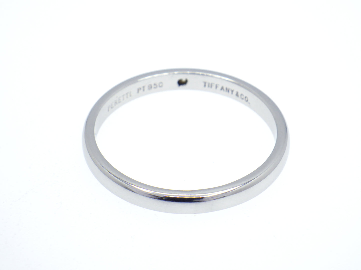 Tiffany & Co. Elsa Peretti Single Diamond Stacking Band Ring in Platinum Pt950 - EU:61 / IT:21 / US:9.5