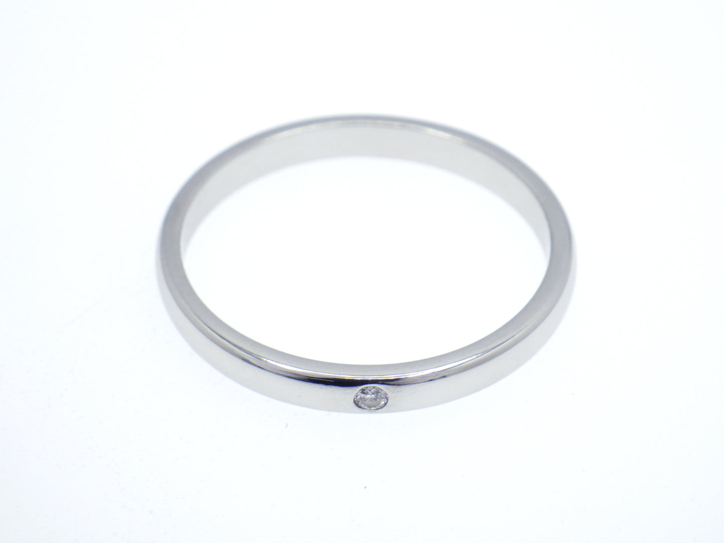 Tiffany & Co. Elsa Peretti Single Diamond Stacking Band Ring in Platinum Pt950 - EU:61 / IT:21 / US:9.5