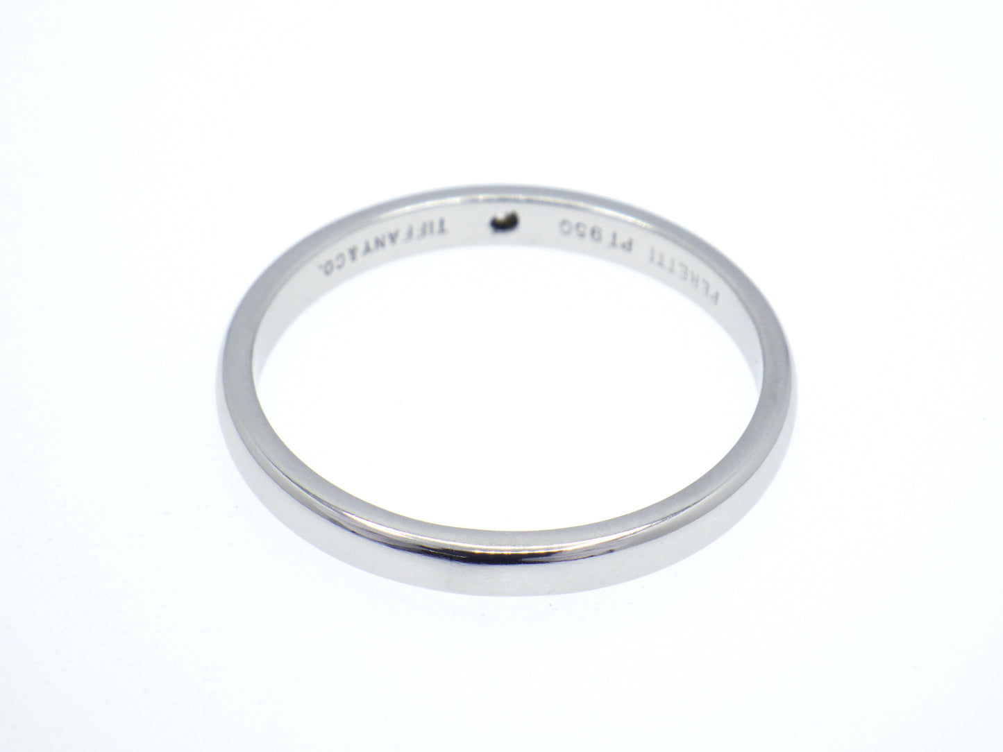 Tiffany & Co. Elsa Peretti Single Diamond Stacking Band Ring in Platinum Pt950 - EU:61 / IT:21 / US:9.5