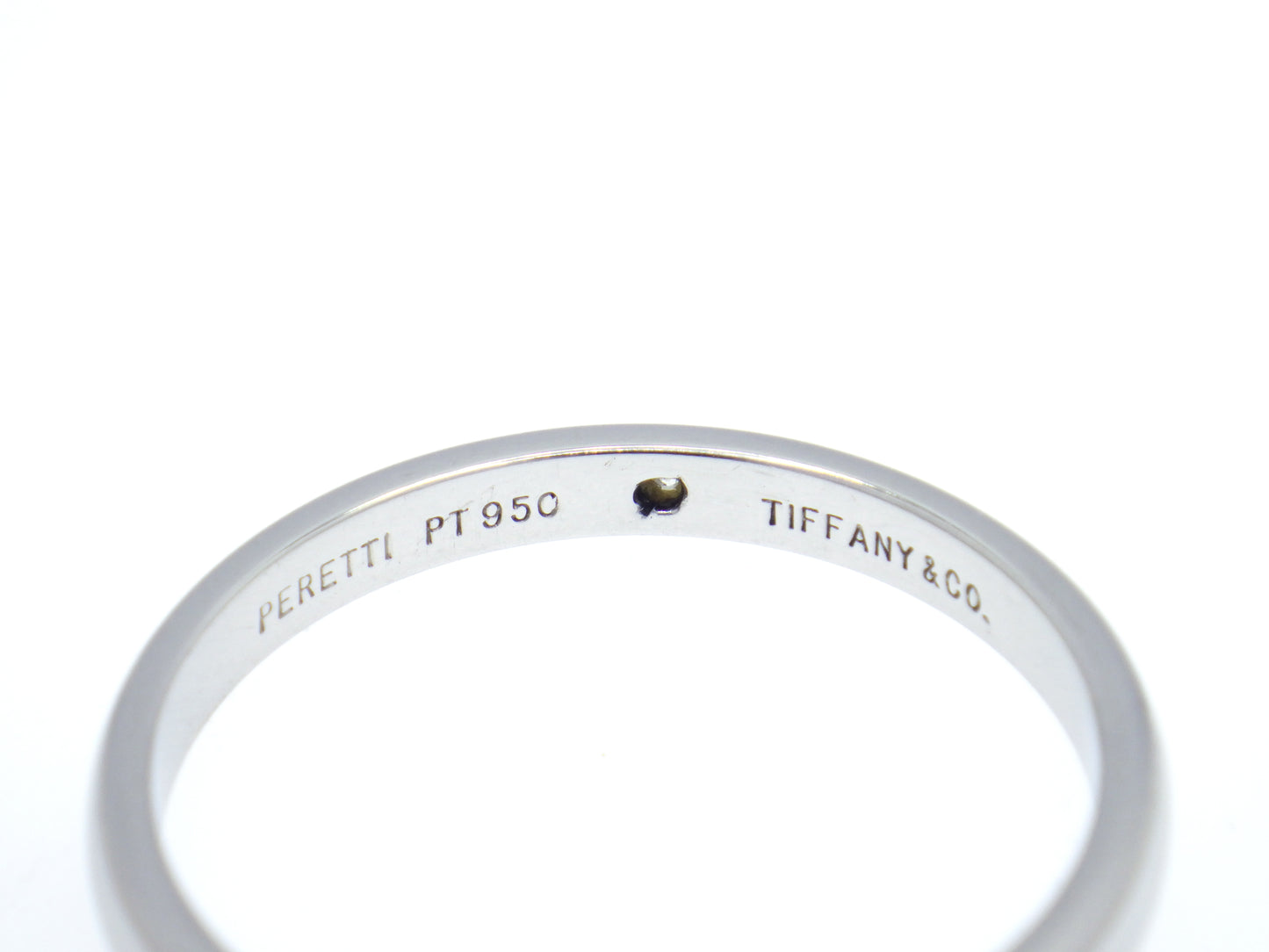 Tiffany & Co. Elsa Peretti Single Diamond Stacking Band Ring in Platinum Pt950 - EU:61 / IT:21 / US:9.5