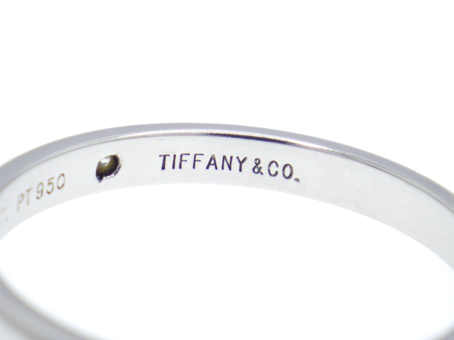 Tiffany & Co. Elsa Peretti Single Diamond Stacking Band Ring in Platinum Pt950 - EU:61 / IT:21 / US:9.5