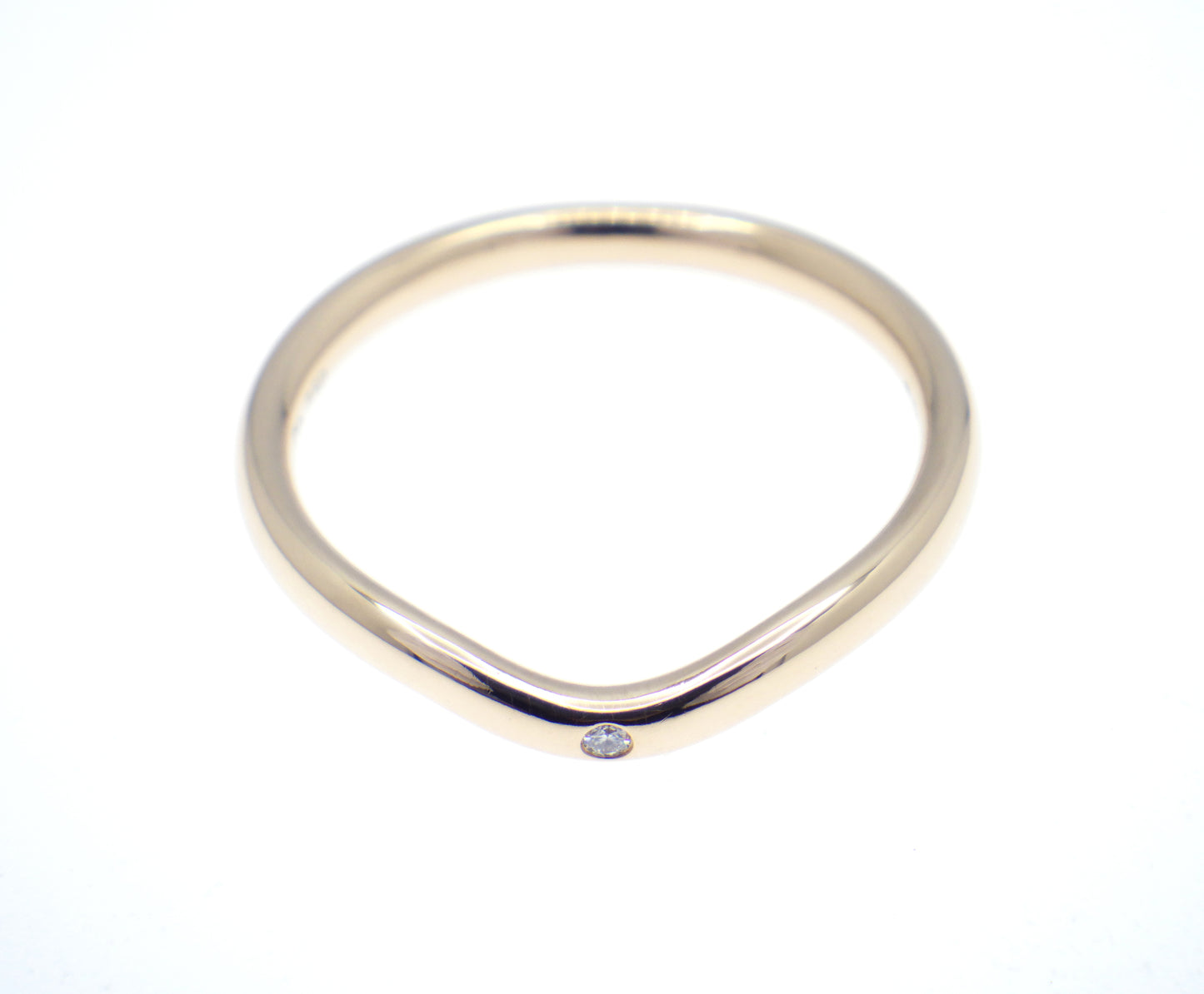 TIFFANY&Co. Curved Band Ring Single Diamond 750 Rose Gold - EU:52 / IT:12 / US:6