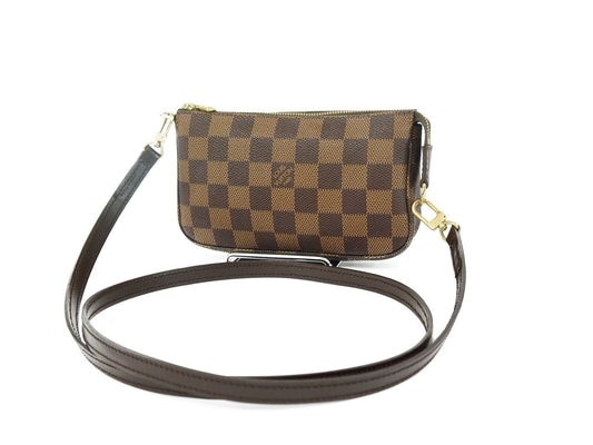 LOUIS VUITTON Damier Ebene Mini Pochette Accessories Crossbody Shoulder Bag